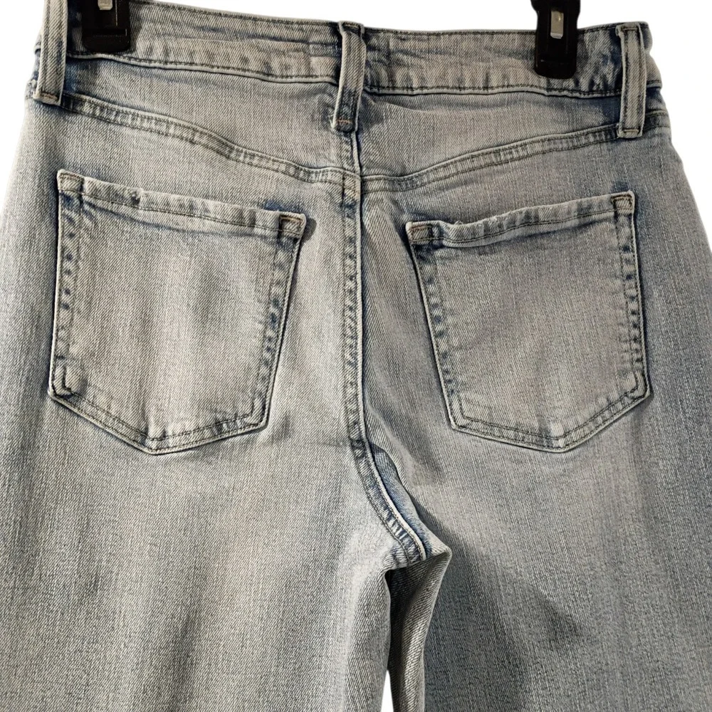 EUC High Rise Original Fit Kick Boot Ankle Women's Size 8 Short Blue Denim Jeans